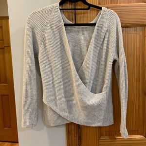 Gray wrap sweater